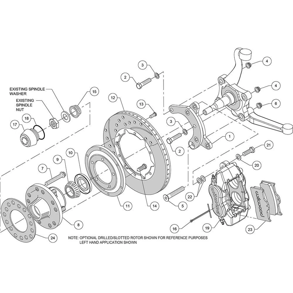 Wilwood 140-11022-D FDLI Pro Series Front Disc Brake Kit, 1960-72 Fits Mopar - Изображение 3 из 4