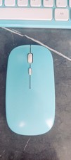 Slim Wireless Used Bluetooth Mouse   Blue  White   Portable Laptop PC