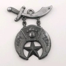 Vintage Zem Zem Metal Key Fob Parker White Machine Die Castings Erie, PA Shriner