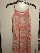 Old Navy Youth Girls XL 14 Summer Beach Long Dress Pink Peach Low High