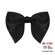 phnydreg Black Bow Ties for Men Oversized Satin Bow Ties Adjustable Solid