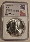1988 Eagle S$1 MS70 NGC 1oz Silver Eagle JOHN Mercanti Signed