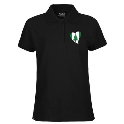Damen Polo Shirt Norfolk Flagge Herz Geschenkidee Norfolk Geschenk Präsent Mitbr - Bild 1 von 4