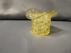 Vintage Fenton Daisy & Button Yellow Glass Top Hat Toothpick holder