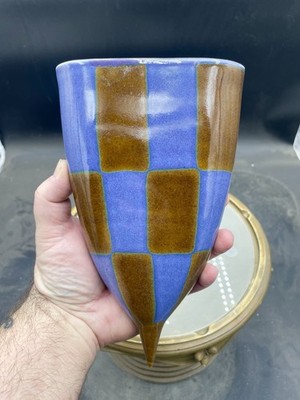 Pewabic Pottery Detroit Michigan Joann Aquinto Signed 9  Wall Pocket VG