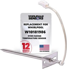Replacement Whirlpool W10181986 Oven Range Temperature Sensor small, silver