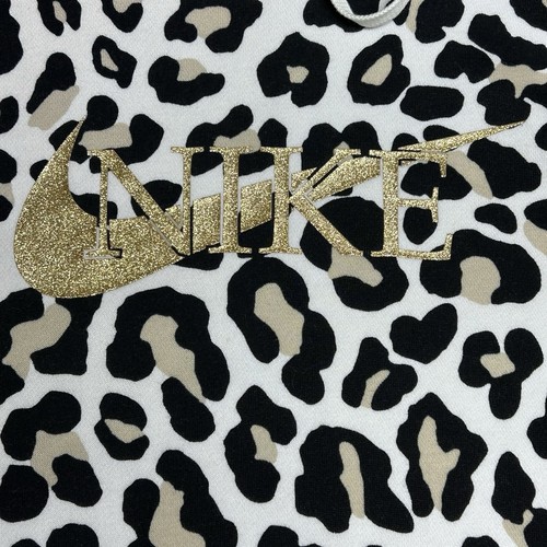 Nike Hoodie READ Animal Leopard Cat Print Pullover Women’s Large - Picture 9 of 24