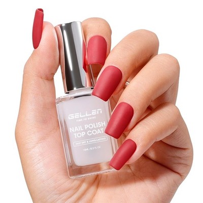 GELLEN Matte Clear Nail Top Coat Quick Dry No UV Gel Strengthening Polish(A-Matt
