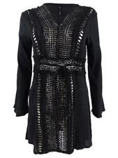 Raviya Women's Crochet Tunic Dress Swim Cover-Up