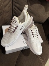 Nike Air Max 270 White Mesh Low Top Athletic Sneakers Lace Up Rubber Sole