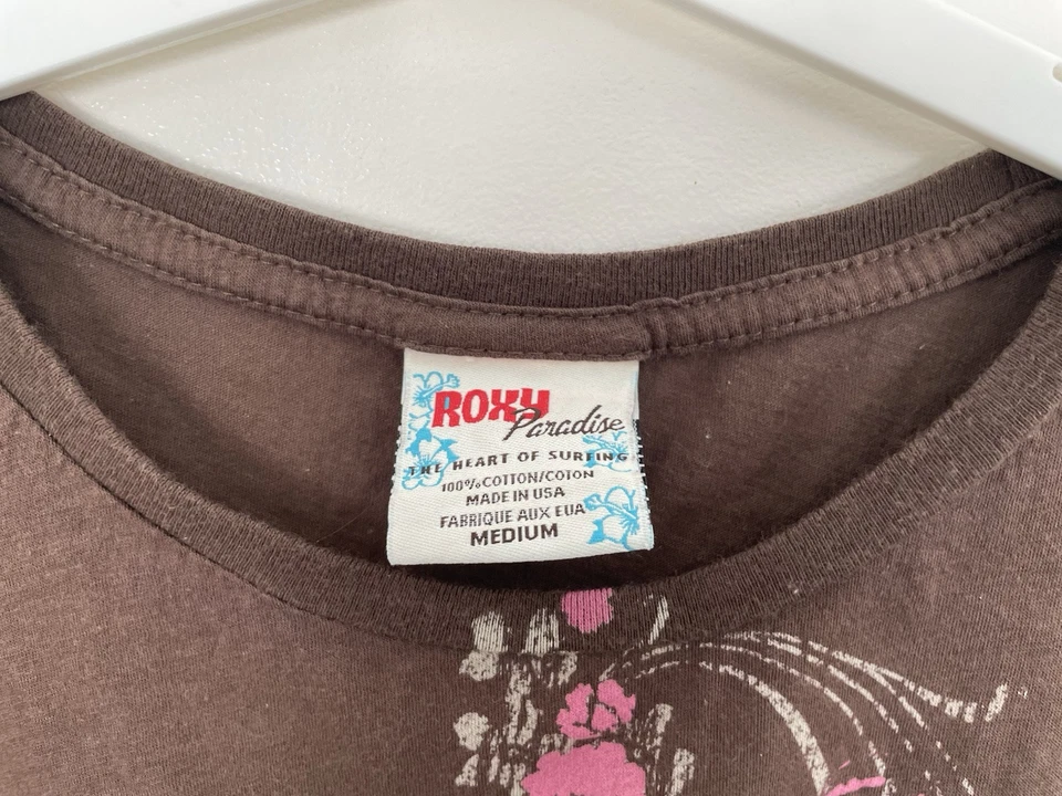 Camisa Roxy Paradise Niños Niñas Transparente 100% Algodón Cuello Redondo Manga Corta Marrón M Foto 2 de 4