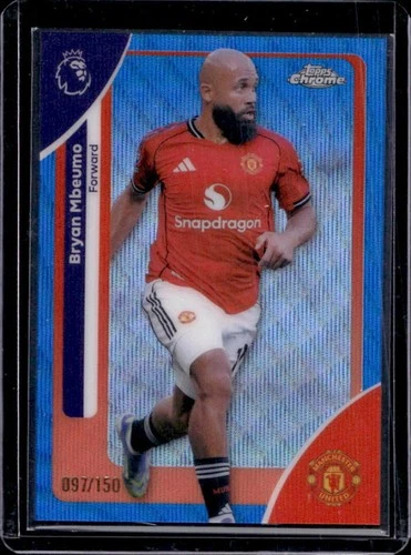 2026 Topps Chrome Premier League Bryan Mbeumo Blue Wave Refractor #/150 Man U