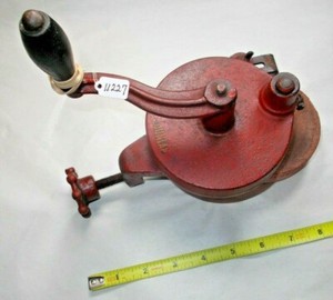Hand Crank VTG DUNLAP Tool Grinder Great for the Hunting Cabin 1" x 3-1/2" Wheel