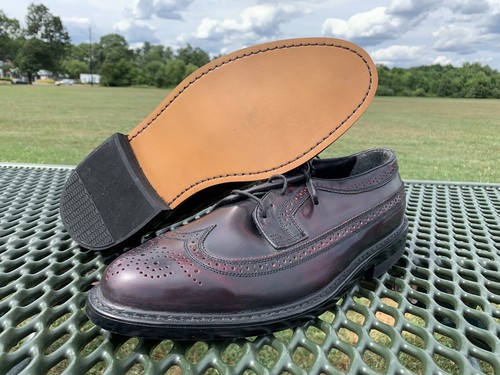 Brown Leather Wingtip Shoes USA 