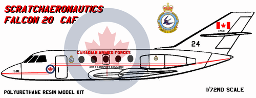FALCON 20 CANADIAN ARMED FORCES. 1/72 RESIN KIT