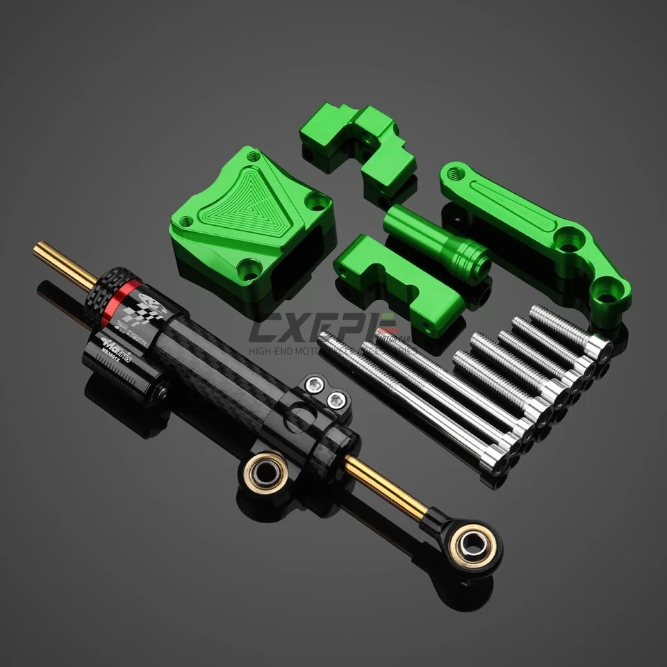 For Kawasaki Ninja300 2013-2017 Short Fiber Carbon Steering Damper Mounting Kit Foto 4 de 4