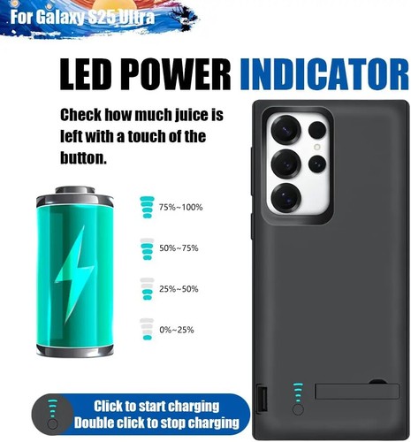 Coque Chargeur Batterie pour Samsung Galaxy S25 Ultra Housse de Charge Power Bank - Photo 5 sur 12