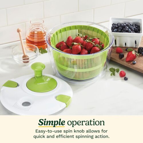 Large 5-Qt Salad Spinner Vegetable & Fruit Washing Bowl with Strainer - Picture 2 of 5
