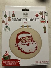 Christmas SANTA Embroidery Hoop Kit. Needle Creations New In Pkg Beginner Level
