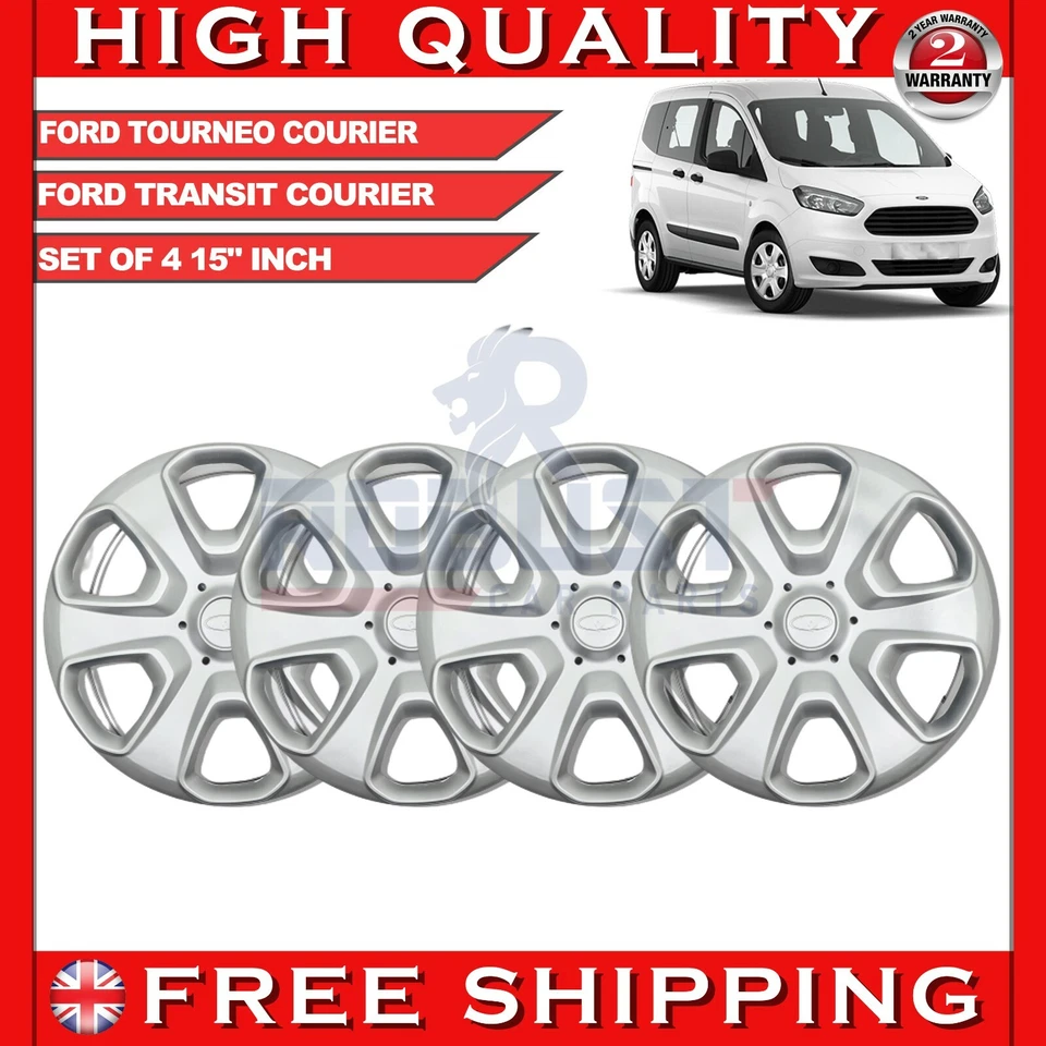 FOR FORD TRANSIT COURIER 4 OF 15" INCH WHEEL TRIM HUB CAP COVER 1746251 Foto 2 de 4