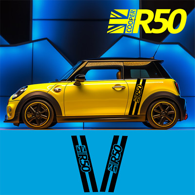 MINI COOPER R50 S MINI EINE SEITENSCHWELLER Pin STREIFEN VINYL GRAFIK AUFKLEBER STICKER