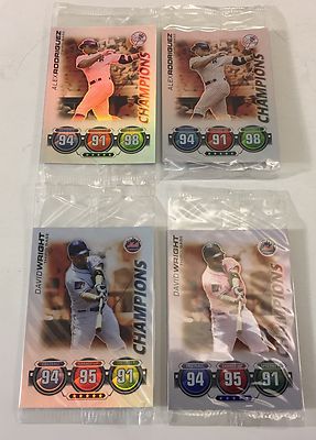 2010 Topps Attax Alex Rodriguez/David Wright Champions Foil Baseball Cards 4 Lot