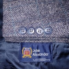 John Alexander Blazer Mens 42R Blue Suit Jacket Sport Coat Interview USA VTG