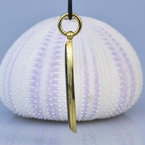 Ciondolo Multicolore Fiume Diaspro Cabochon & Oro Vermiglio Sterling Argento - Foto 12 di 12