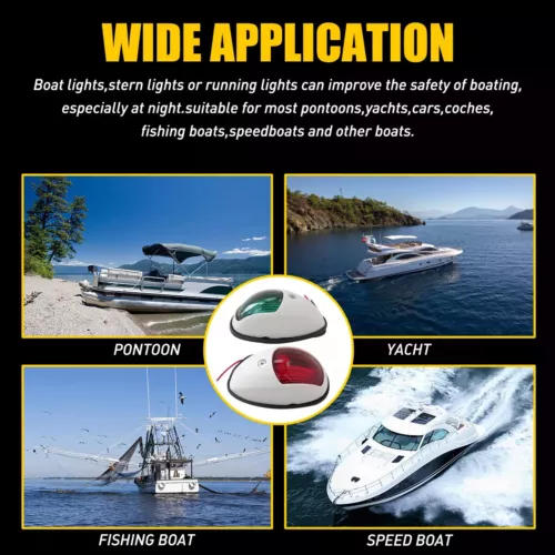 2Pcs LED Navigation Lights Side Mount Nav Lamp Port Starboard Marine Yacht Boat - Bild 5 von 11