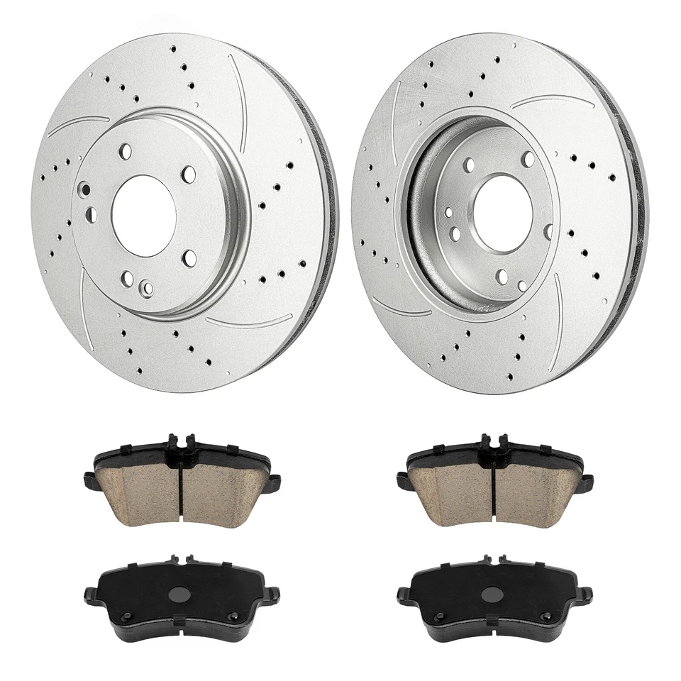 Kit de 6 pastillas de freno delanteras de cerámica y rotor de rendimiento para Mercedes Benz 2001-2011 Foto 2 de 4