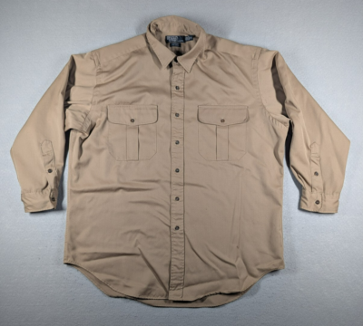 Polo Ralph Lauren Shirt Mens XL Tan Huntley Wool Military Field 