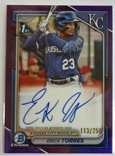 Erick Torres 2024 Bowman Purple Auto #113/250 1st Bowman #CPA-ET Royals
