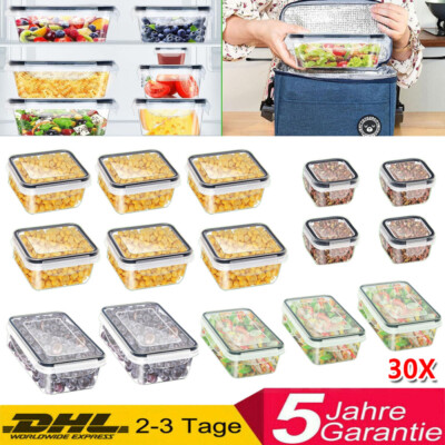 30x Frischhaltedosen Set Aufbewahrungsbox Vorratsdose Gefrier Behälter BPA-Frei