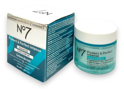No7 Protect & Perfect Intense Night Cream, Fragrance Free (50ml/1.69fl) New
