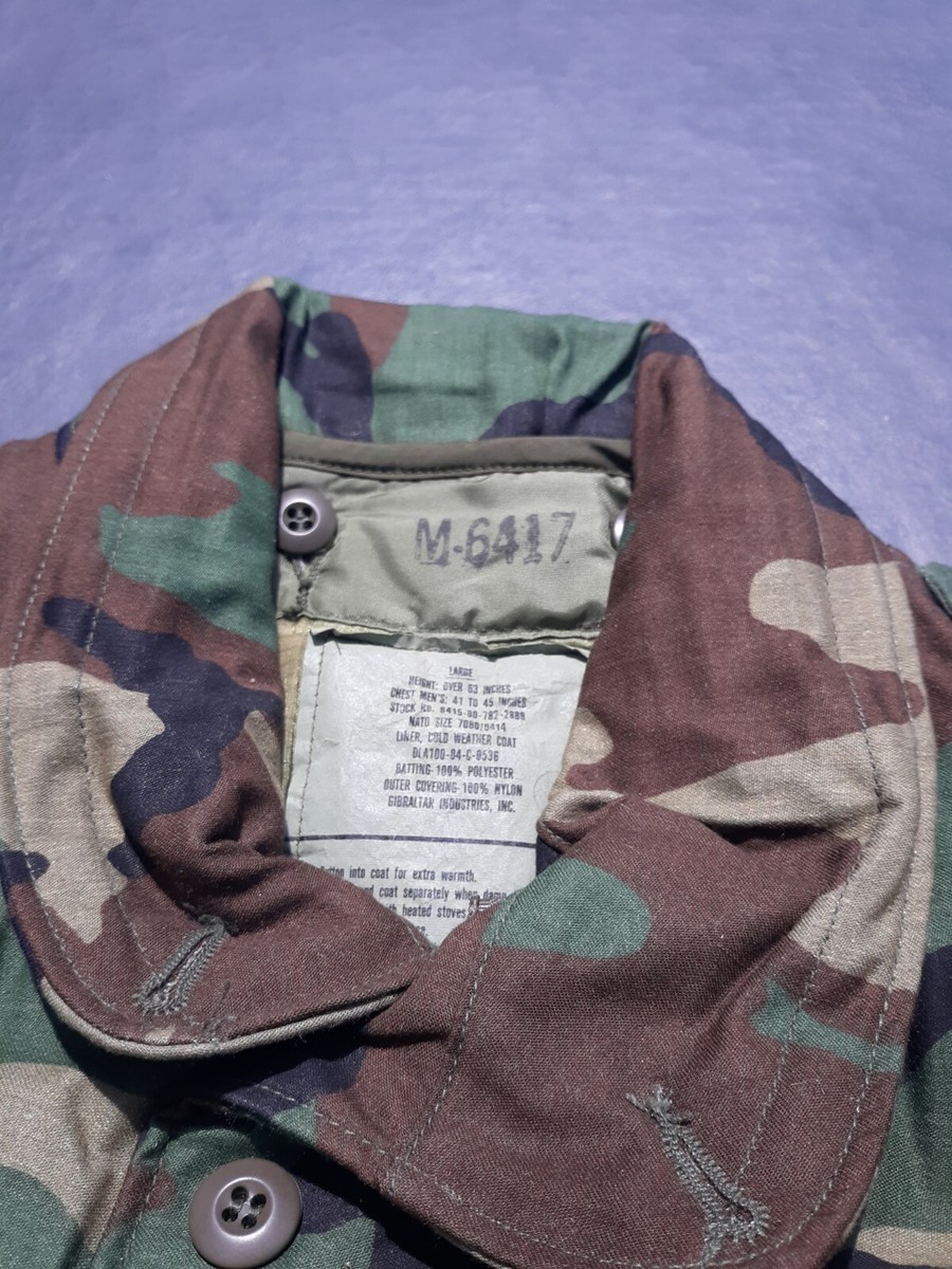 Military Cold Weather M65 Field Coat Jacket Liner 8415-00-782-2889 