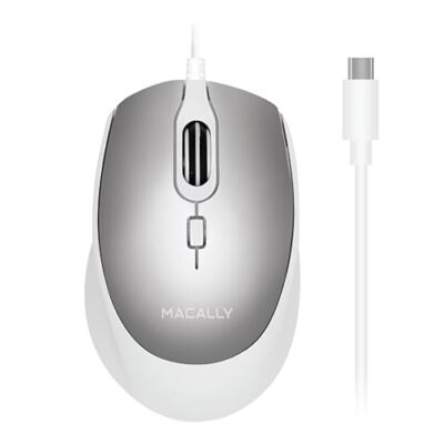 Macally USB C Mouse Wired - Comfortable and Precise - USB Type C Mouse for Ma...
