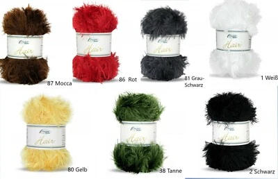 Fransengarn, Fransenwolle, Kuschelige Wolle, 50g Hair von Rellana, Häkeln wolle