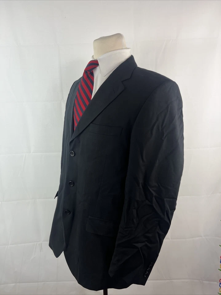 Traje de lana maciza negro Emanuel Ungaro para hombre 41L 35X30 $695 Foto 3 de 4