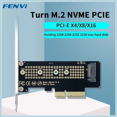 Fenvi M.2 NVMe SSD zu PCIe 4.0 X4 Gen4 Adapter Karte 64Gbps Kühlkörper Desktop PC