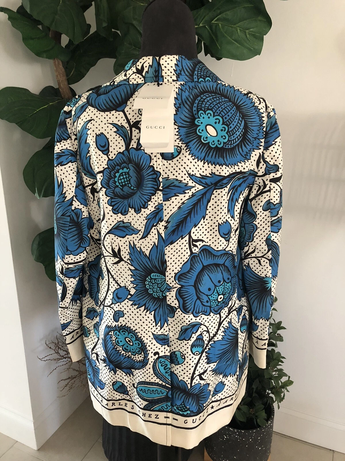 ORIGINALE GUCCI GIACCA FIORE ACQUERELLO SETA 44 NUOVA