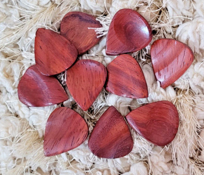 Christmas gift Set Of 10 Rare Tear Drop Padauk Wood Guitar picks
