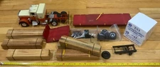 Vtg Peterbilt Semi Truck & Flatbed Trailer Model Store Display 6 Lumber Bundles