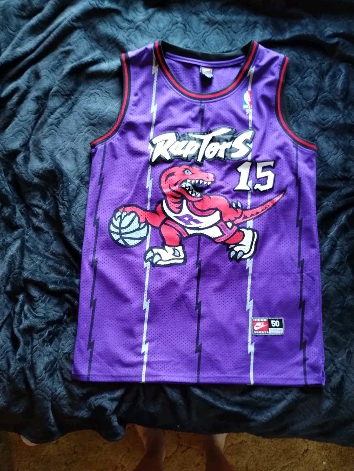 VINTAGE VINCE CARTER TORONTO RAPTORS PURPLE NIKE NBA JERSEY SEWN XL