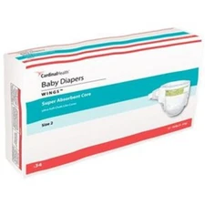 Cardinal Health Baby Diapers Wings Size 2 Small/ Medium 12 - 18 lbs PK of 34