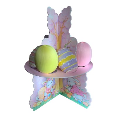 9  Pastel Sweet Bunny Rabbit Paper Easter Egg Tree - Tree Only