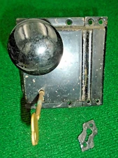 Rare Cast Iron Slaymaker Rim Lock, Lancaster PA Complete & Working  (40051)