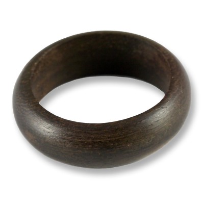 Brauner Ring 7mm Breite Goa Holz Wood Natur Organischer Schmuck AR162