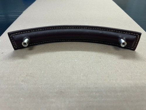 Turnstyle Designs Chocolate Leather Cabinet Curve Handle 128mm Centres H1193 WS - Picture 6 of 12