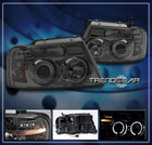 2004-2008 FORD F-150 DUAL HALO LED PROJECTOR HEADLIGHT LAMP SMOKE 2005 2006 2007