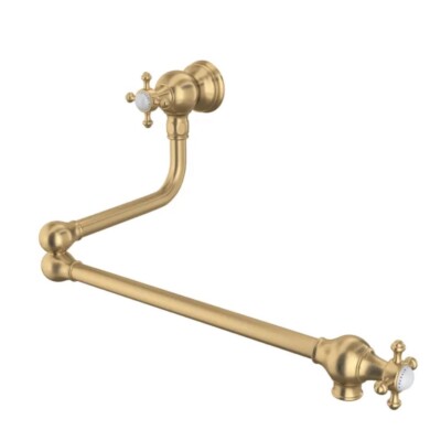 Perrin & Rowe Edwardian U.4798X-SEG-2 Wall Mounted Pot Filler Satin English Gold